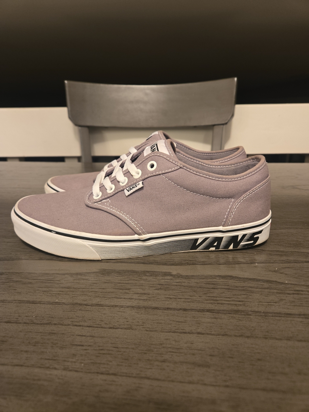 Vans Atwood Sidewall Streak Canvas Low Top Lace Up Skate Shoes - Gray 10.5 RARE